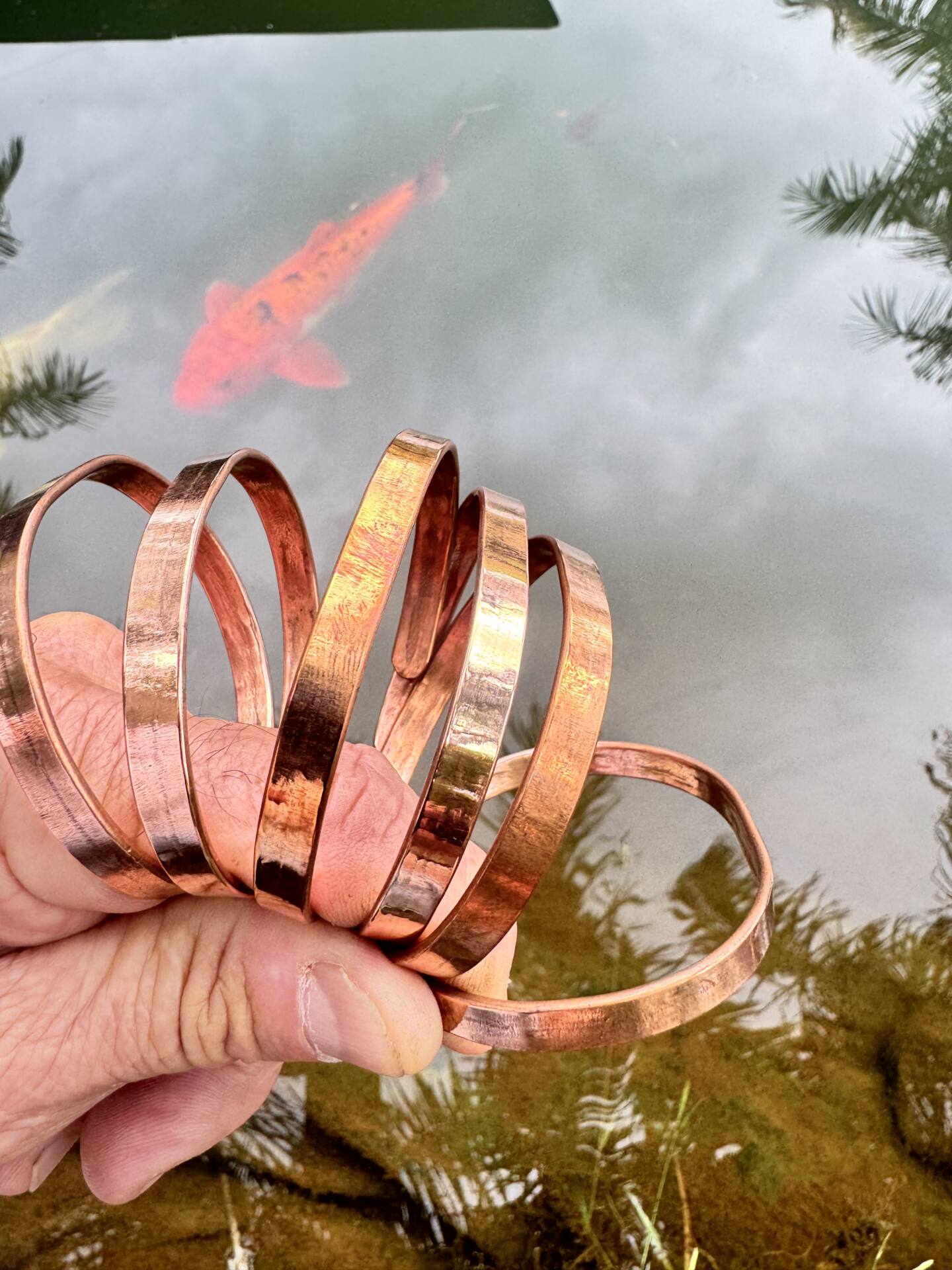 pulseiras de cobre finas "unissex"